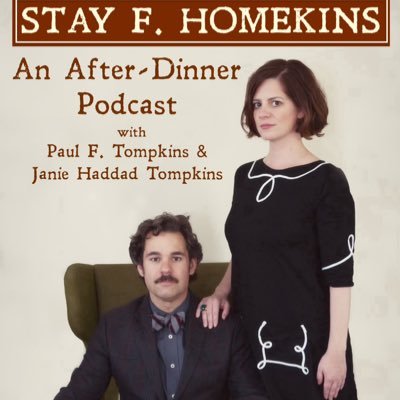 @pftompkins & @janiehaddad are a married couple & once a month they talk into microphones (advertisers: contact @a3artistsagency)