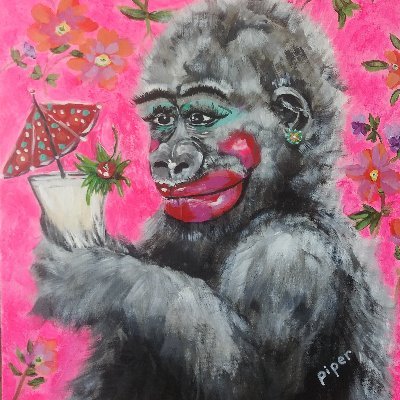 Artist. Fine art/commissions available. 760 902 9378. Piperscottart on Facebook and Instagram. #fineart #palmsprings #wildanimals #art #collections #gorillas