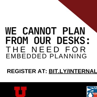 Developing #EmbeddedPlanning praxis to get planners out of their desks & into the streets. Read “We Cannot Plan From Our Desks” ⤵️