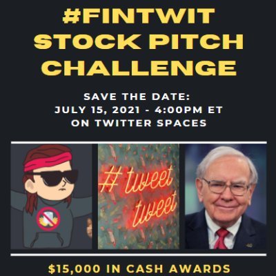 in July 2021, we hosted a $15,000 Fintwit Stock Pitch Challenge, on Spaces. 🙏Tegus & Canalyst sponsors! Follow for updates on future contests.