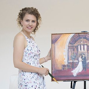 For couples planning their wedding, and looking for something unique,  the Wedding Day Painter creates remarkable art, live at the event!