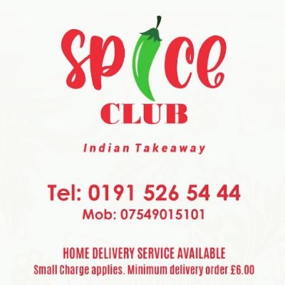 Spiceclub5's profile picture. Spice Club Indian Takeaway
Tel:0191 526 54 44
Address: 133 High Street, Easington Lane, DH5 0JS
