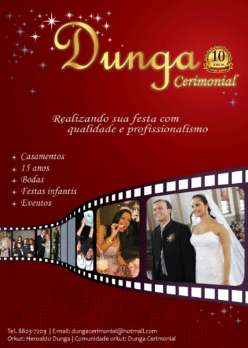Formado em Turismo, atuando em eventos sociais e infantis com dez anos no mercado.
