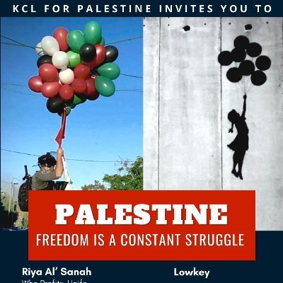 KCL for Palestine is a group of students and workers aiming to create a network of students, workers, societies and unions to campaign for BDS at King's.