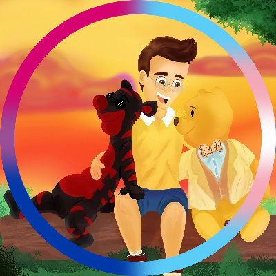 my dear friend @ani_quant drawn this for me. my friend @acsalva_art did my profile picture for a commission. 

good omens / doctor who/ winnie the pooh