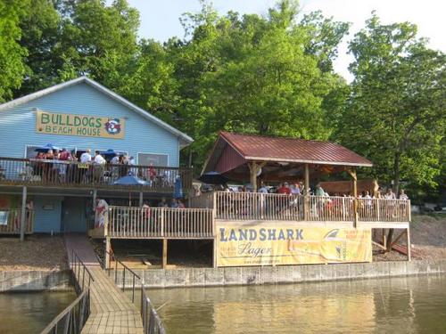 Fun, casual atmosphere. Open air tiki bar. Live music every Friday and Saturday night between Memorial Day and Labor Day. Lowest Drink prices on the lake!!