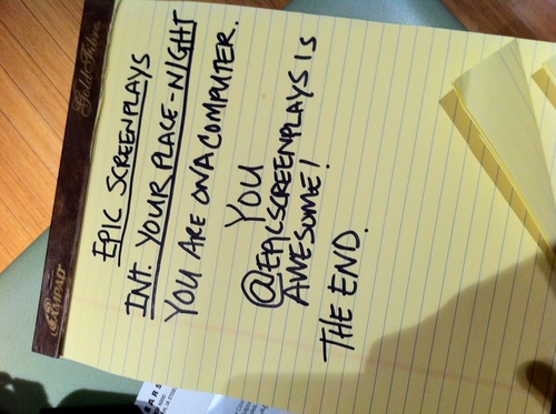 EpicScreenplays's profile picture. This is a pretty good place to find some awesome tips on making your screenplay/life more EPIC.