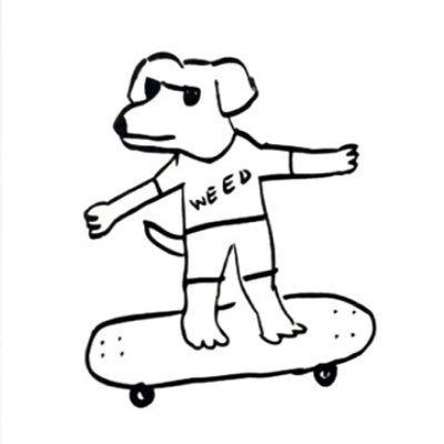 Skateboarding Weed Dog