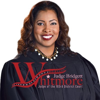 JudgeBWhitmore's profile picture. Judge Whitmore is seeking her 2nd term as the presiding judge of the 193rd District Court.