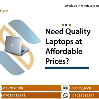 SALES OF QUALITY LAPTOPS  The best plug for your quality laptops •Best Price•Brand New•Uk Used• *WE DELIVER NATIONWIDE*