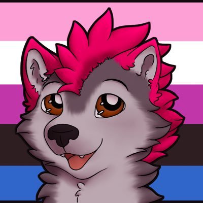 The pinkest puppy just got pinker! The profile of Lupestripe. FWG member. Pansexual and genderfluid. She/her preferred, he/him fine