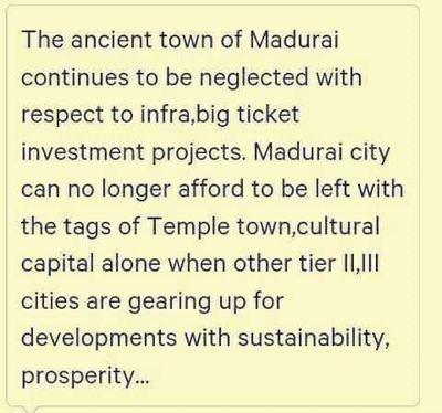 Those who are having a burning desire & dreams to make Madurai as one of the best city of South India,stay in touch with us..