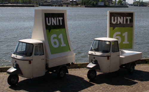 Unit61 is specialist op het gebied van mobiele buitenreclame. Wij zetten klassieke reclamevoertuigen in om uw reclame-uiting te tonen.