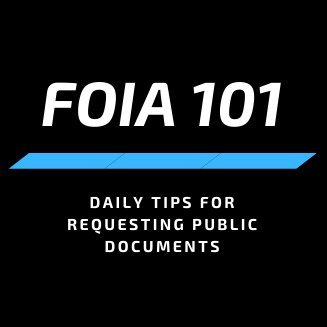 Follow to receive daily Freedom of Information Act #FOIA tips: event alerts, sample requests, advice, and more.