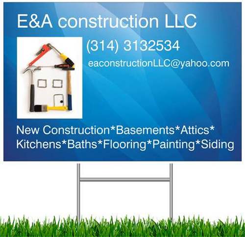 EAconstructionL's profile picture. New construction*Basements*Attics*Kitchens*
Baths*Flooring*Painting*Siding...
We're serve St. Louis, MO and St.Charles,MO areas.
We do free estimates.