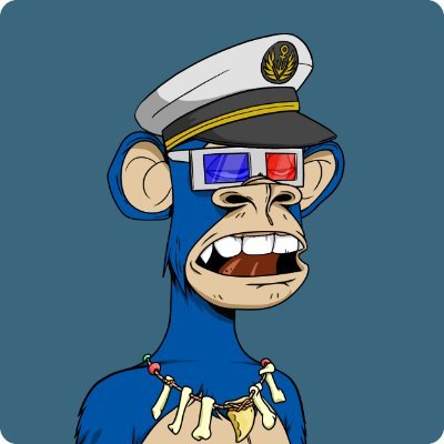 The Blue 3D Captain. #BAYC1589. Owned by @TheSmarmyBum