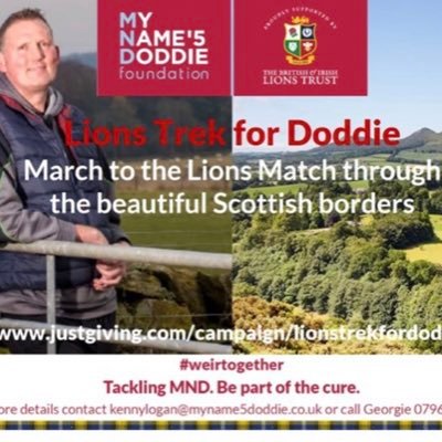 Former NewcastleFalcons players took a Haggis from ScottishBorders to Kingston Park on 25th Jan 2018 for Doddie Weir. 25.6.21 sees the #LionsTrekForDoddie #MND