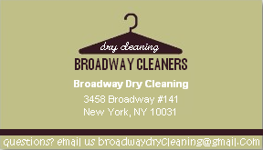 Broadway Dry Cleaning. Located on 3458 Broadway #141 in New York, NY 10031. Come visit us today!