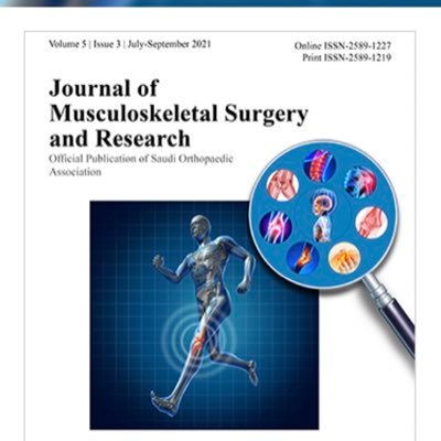 Journal of Musculoskeletal Surgery and Research. The official journal of the Saudi Orthopedic Association. Publishes Musculoskeletal Basic and Clinical Research