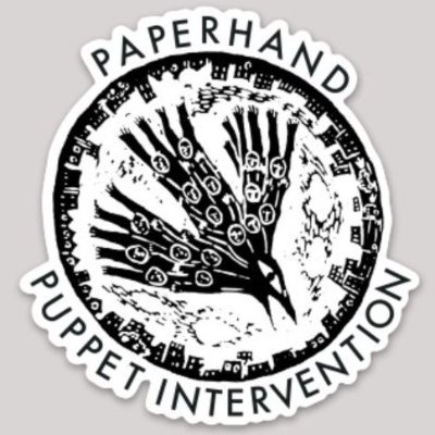 Paperhand Puppet Intervention creates and performs with giant puppets, masks, stilts, shadows, and more to inspire people of all ages and help heal the world.