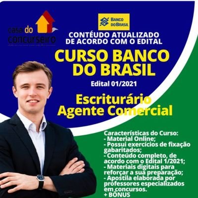 Acesse o link no perfil e adquira sua apostila  para o concurso do Banco do Brasil por apenas 30 R$