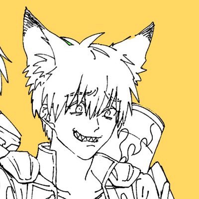 🦊　眠るくんからもらったファビュラス世界with隠のヘッダーと🥬さんに描いてもらったヒューズ俺です！