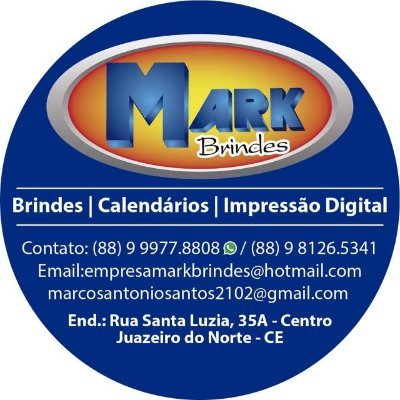 Mark Brindes é uma empresa de vendas de agendas, calendários, canetas, chaveiros e impressões digitais.