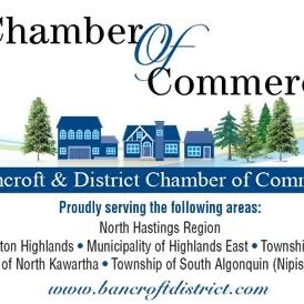 The BDCC is the “Voice of Business” in the local community and beyond.  We proudly represent 6 counties & 14 municipalities within an hour’s radius of Bancroft.