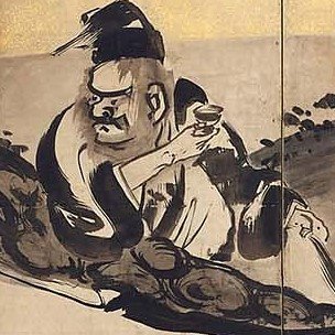 Profile Soga Shohaku's 4 Sages of Mt Shang. Background Hokusai's land surveyors print.
英国基進主義者