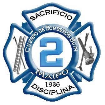 Segunda Compañía de Bomberos Maipo, fundada el 23 de enero de 1936. Con su lema Sacrificio y Disciplina
Especializados en agua, rescate, escalas y salvamento