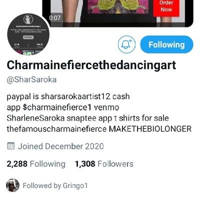 Charmainefiercethedancingart is my main twitter this is my backup