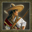 AdelitaBrava's profile picture. Única unidad escaramuzadora mexicana. Hace menos daño y resiste menos que un escaramuzador convencional, pero puede sanar a otras unidades.