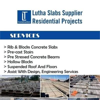 Manufacturer of Ribs and Blocks slab concrete, we suppliers order for 1st floor. luthaconstruction@gmail.com
