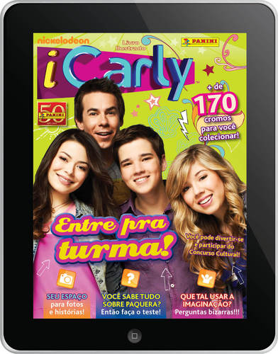 Novidades, concursos, sorteios e promoções do novo Álbum iCarly, da Panini. À venda nas bancas de todo o Brasil.