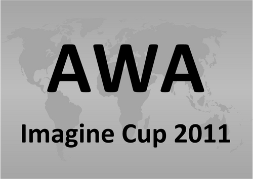 Team AWA is Alexander Wachtel; 1 of 6 top global finalists in the Microsoft 2011 #ImagineCup Worldwide Finals IT Challenge in New York City, NY.