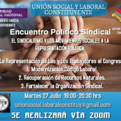 Trabajadores, sindicalistas y movimientos Sociales Independientes
Somos una nueva alternativa para las elecciones de Nov 2021