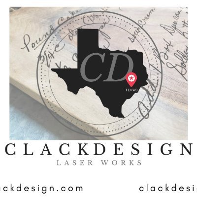 Texas based small business. 
Laser cutting and engraving woodwork for all your home and party decorating!