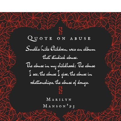 Marilyn Manson taught me to question everyone, including himself. #IStandWithEvan Check out my site, work in progress.