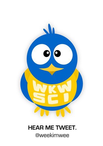 I'm Weekee, WKWSCI's favourite lil' bird.
Follow me for all you need to know about WKW, and let me hear you tweet back too!