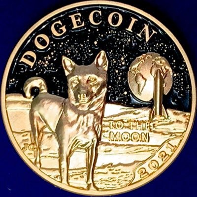 Limited Release Dogecoin-themed coins embedded with a microchip for offline text storage, compatible with all NFC enabled smartphones.