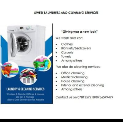 Fumigation &pest control,Home & office cleaning,Move in and move out cleaning,Toilet & septic tank emptying,Medical cleaning, All kinds of laundry..etc.