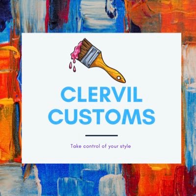 •Custom shoes, hoodies, shirts, mirrors, etc• •DM or email to order• •Email: clervilcustoms@gmail.com