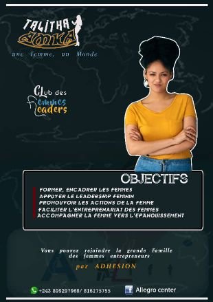 AmkaTalitha's profile picture. 💫Un monde, une femme.

TALITHA AMKA 
Un réseau de femmes leaders,
Promouvoir le leadership féminin est notre seul préoccupations