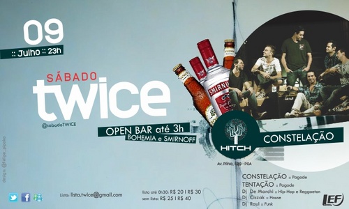 Projeto TWICE veio para abalar com muito Hip-Hop, Funk e Pagode. TODA NOITE tem DOSE DUPLA de alguma bebida, fiquem ligados!