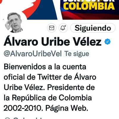 seguidor del gran Alvaro Uribe Velez,el mejor presidente que ha tenido Colombia 
#UribistaSigueUribista
@AlvaroUribeVel, Dios lo proteja