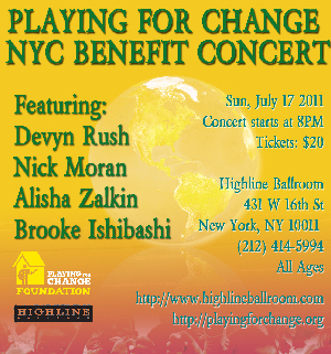 Brooke Ishibashi, Alisha Zalkin, Nick Moran, Devyn Rush, Or Matias, and Noah Kaplan are Playing For Change NYC! http://t.co/OduQctZgVs