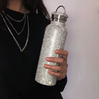 Stunning stainless steel bottles carefully wrapped with gorgeous crystals 💎