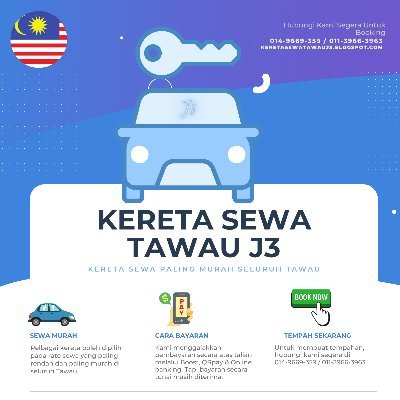 Perlukan sewa kereta di Tawau? Call 014-9669359 sekarang!
Need to rent a car in Tawau? Call 014-9669-359 now!