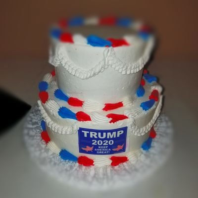 newly married on election day 2020, and yes that is my Trump wedding cake 🎂!