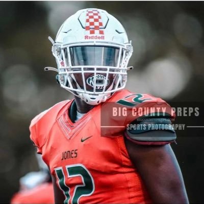 6’4 240 Tight End\D-End @JonesHSFootball 3.2 GPA